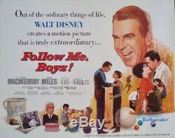 Follow Me Boys Affiche Du Film Demi-feuille 22x28 Fred Mcmurray Disney 1966 Nm