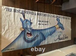 Géant Vtg Disney Aladdin Genie Theater Promo Bannière Affiche Vinyle 10ft X 4ft Rare
