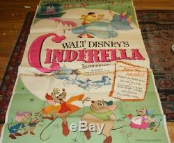 Grand Cinderella Affiche De Film Original 3 Feuille / Trois Feuilles 41 X 84 Disney