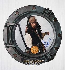 Johnny Depp Signé Pirates De La Caraibe, Pièce Disney Prop, Hublot Coa DVD Uacc