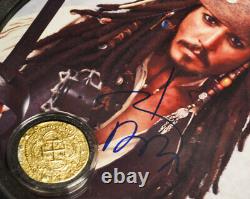 Johnny Depp Signé Pirates Of Caribbean, Disney Prop Coin, Porthole Coa DVD Uacc