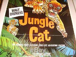 Jungle Cat 1960 Disney Original 27x41 Affiche Film (468)