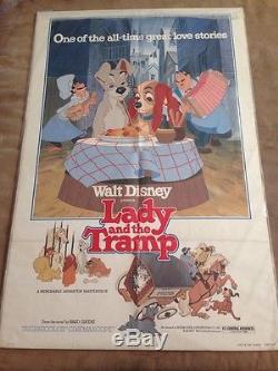 Lady And The Tramp Original Une Feuille De Film Affiche 1980 Disney