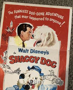Le Chien Disney 1959 Shaggy Authentique USA Original! 14x36 Film Affiche Insérer