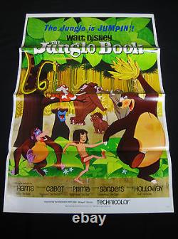 Le Livre De La Jungle 1967 Disney Cartoon Affiche De Cinéma Tripliée Mint Non Utilisé