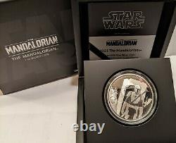 Le Mandalorian Star Wars, 1 Oz Silver Proof, Disney Ltd Ed 5000, Perth Mint