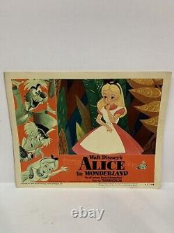 Le Pays des Merveilles d'Alice de Walt Disney 1951 Ensemble Rare de Cartes de Lobby d'Animation Disney