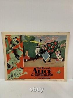 Le Pays des Merveilles d'Alice de Walt Disney 1951 Ensemble Rare de Cartes de Lobby d'Animation Disney