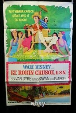 Lt. Robin Crusoe, U. S. N? Dick Van Dyke Disney Original One-sheet Movie Poster 
Translation: Lt. Robin Crusoe, U. S. N ? Affiche de film Disney originale d'une feuille avec Dick Van Dyke