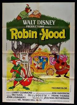 Manifeste 2F Robin des Bois Walt Disney Reitherman Petit Renard 1ère édition 1974 A168