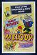 Melody Cinemasterpieces Disney Animation Musique Chanson Oville Movie Poster 1953