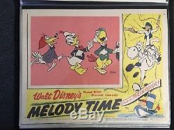 Melody Time 1948 Original Lobby Carte Disney Rko Donald Duck Meilleur Haut Grade
