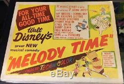 Melody Time! '48 Walt Disney Classique D'animation Original 1/2-feuille Affiche De Film