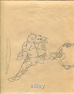 Melody Time Pecos De Walt Disney Bill Veuve Maker Sketch 1948 Signé 10 X 12
