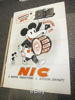 Mickey 1933 Affichage Magasin Affiche Du Film Dessin Animé Projecteur Carte Réseau Italie Disney