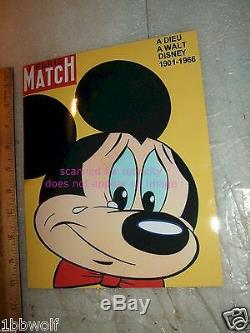 Mort De Walt Disney Pleurant Mickey Mouse Paris Match Nouveau 8x10 Pouces Sans Voix