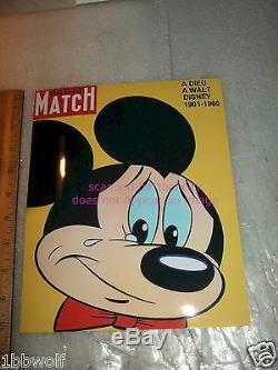 Mort De Walt Disney Pleurant Mickey Mouse Paris Match Nouveau 8x10 Pouces Sans Voix