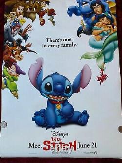 New Vintage Disney'meet Lilo & Stitch' Affiche De Cinéma Double Face-prompt