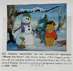 Oeuvre d'art Disney Winnie l'Ourson et Petit Gourou : celluloïd de production original avec fond des années 1970