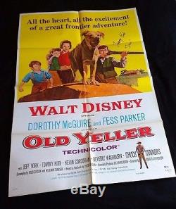 Old Yeller Original R79 Affiche De Film 27x41 Signé Par Tommy Kirk Avec Coa #disney