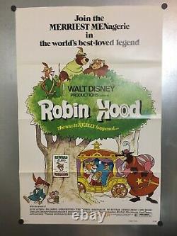 Original 1973 Disney Robin Hood One Sheet Movie Poster 27 X 41