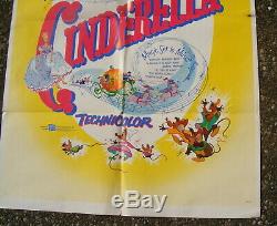 Original Vintage Disney Cinderella Une Feuille Movie Poster 1957
