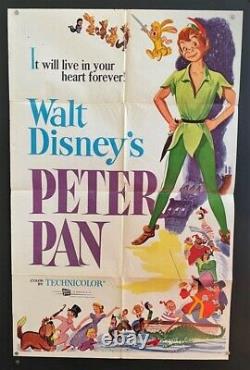 Peter Pan Affiche De Cinéma Originale Walt Disney Productions Affiches D'hollywood