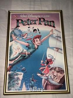 Peter Pan Encadré Affiche De Film Image Art Walt Disney 1989 Collection Rare