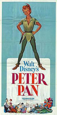Peter Pan Originale Grande 3 Feuilles 41x81 Disney Affiche Du Film