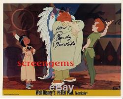 Peter Pan Rare Signé Photo Voix Candy Candido Chef Indien Walt Disney Menthe