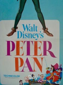 Peter Pan Us Insert Film Affiche 14x36 R69 Walt Disney