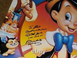 Pinocchio Rare Walt Disney Affiche Signée Voix Star Dick Jones À Steve Rare