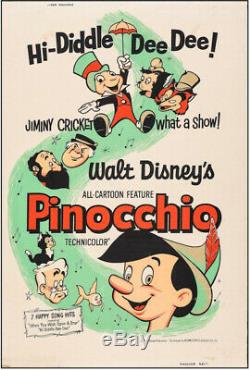 Pinocchio Walt Disney Original Vintage Affiche Du Film