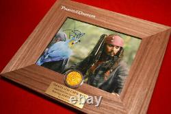 Pirates Des Caraibes Disney Coin Prop, Dvd, Depp Johnny Signed, Coa Disney