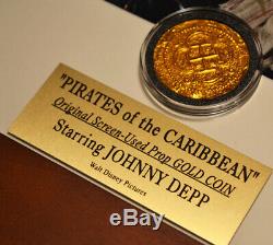 Pirates Des Caraibes Disney Coin Prop, Dvd, Depp Johnny Signed, Disney Coa