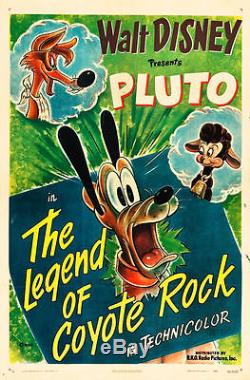 Pluton Dans La Légende De Coyote Rock (1945) One Sheet Disney Cartoon Affiche