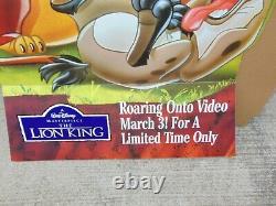 Présentoir de magasin NOS du Roi Lion de Disney en vidéo de début