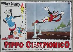 Px48 Goofy The Champion Olympique Walt Disney Jeux Olympiques Set 4 Orig Poster Italy
