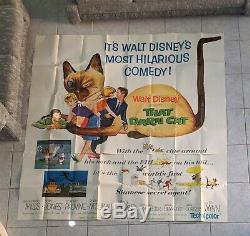 Que Darn Cat Walt Disney 83 X 83 Géant Affiche Du Film Original 1965 À 4 Feuilles