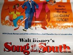 Rare Grand 1972 Chanson Du Sud Oncle Remis 40x30 Disney Film Affiche