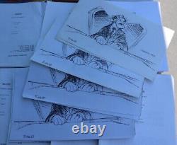 Rare Lot Vintage De Disney Talespin Scripts Par Libby Hinson Promo Card Scetchs
