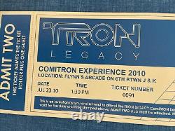 Rare Tron Legacy Sdcc 2010 Billet D'arcade De Flynn Disney