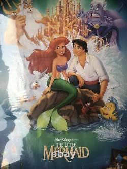 Rare Vintage Original Little Mermaid Movie Poster #1668 Banné Disney Vtg Og Ds
