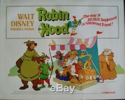 Robin Hood Film Demi-feuille Affiche 22x28 Walt Disney 1973 Roulé