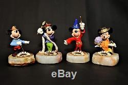 Ron Lee Mickey Mouse 70e Anniversaire De 4 Pièces Signé Disney Limité Rare 1997