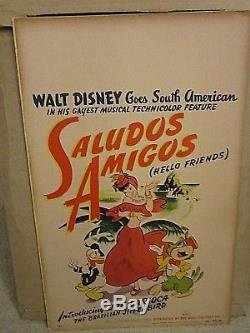 Saludos Amigos (1943) Carte De Fenêtre Originale De Donald Duck De Walt Disney