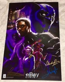 Sdcc Bande Dessinée Black Panther Marvel Disney Affiche De Film Cast Signée Chadwick Boseman