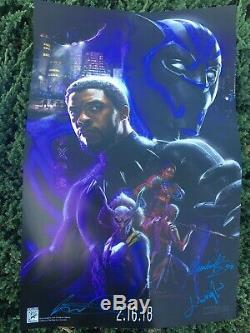 Sdcc Comic Con Black Panther Signé Promo Poster Disney Marvel Autographié Cast