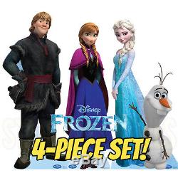 Set 4-pc Congelé Disney Anna Elsa Kristoff Olaf Coupe Carton Standee Standups