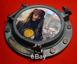 Signé Depp Johnny Pirates Des Caraïbes, Disney Prop Coin, Coa DVD Uacc Porthole